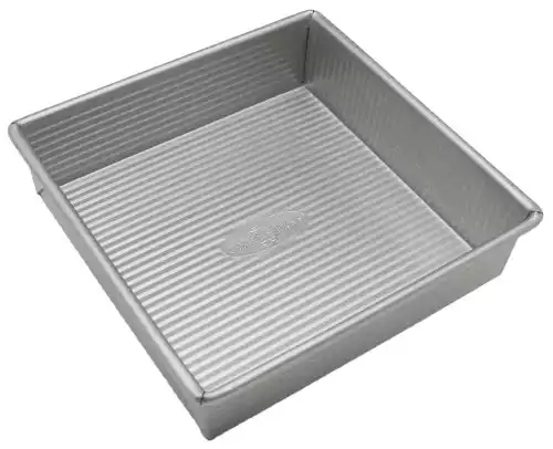 USA Pan Bakeware Square Cake Pan, 8 inch, Nonstick & Quick Release Coating, Made in the USA from Aluminized Steel