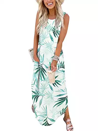 ANRABESS Women's Sleeveless Summer Loose Floral Print Maxi Dresses Casual Long Dresses with Pockets A19zhuyelv-M