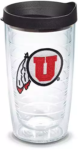 Tervis Made in USA Double Walled University of Utah Utes Insulated Tumbler Cup Keeps Drinks Cold & Hot, 16oz, Primary Logo