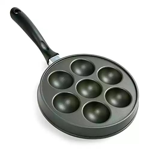 Norpro Nonstick Stuffed Pancake Pan, Munk/Aebleskiver/Ebelskiver 16.5″ x 9″ x 1.25″ Black