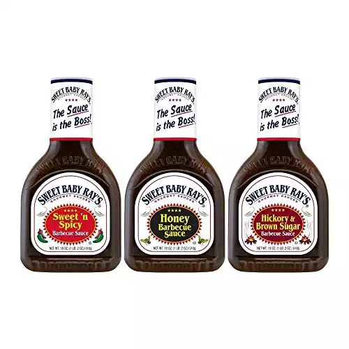 Sweet Baby Ray's Variety BBQ Sauce Set - Honey, Hickory, and Sweet 'n Spicy - 18 Oz Bottles - Pack of 3 for Flavorful Grilling and Culinary Adventures Galore