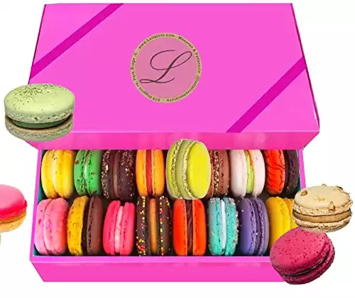 Leilalove Macarons - Mademoiselle de Paris Collections of 15 - Gift box varies in color - cookies are individually packaged for the perfect freshness