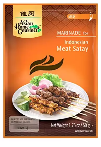 Asian Home Gourmet Indonesian Satay (Mild), 1.75-Ounce Packages (Pack of 3)
