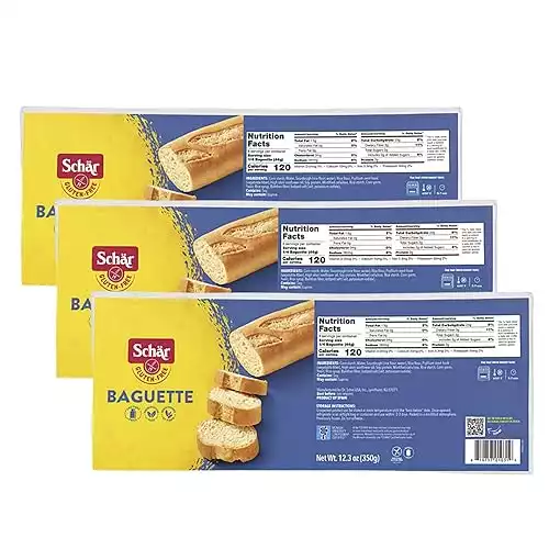 Schar - Baguette - Certified Gluten Free - No GMO's, Lactose, Wheat or Preservatives - (12.3 oz) 3 Pack