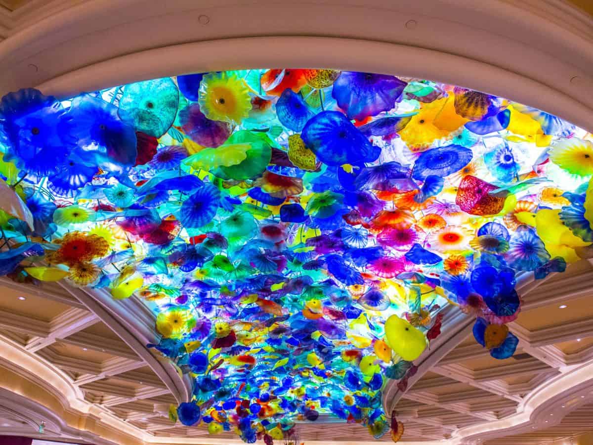 Dale Chihuly's glass ceiling dazzles at the Bellagio in Las Vegas.