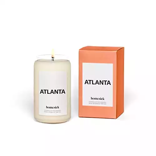 Homesick Premium Scented Candle, Atlanta - Scents of Daffodil, Cedarwood, 13.75 oz, 60-80 Hour Burn, Natural Soy Blend Candle Home Decor, Relaxing Aromatherapy Candle