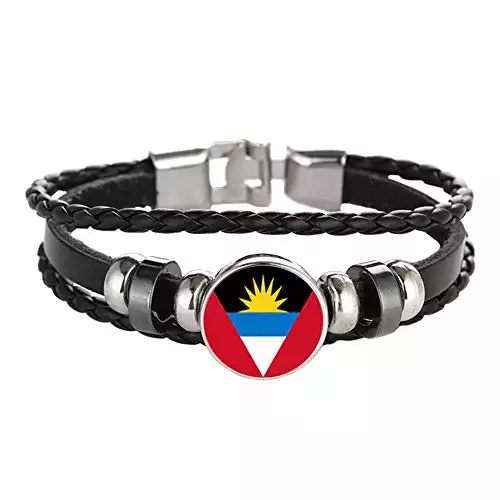 National Flag Style Bracelet Creative Antigua and Barbuda Travel Souvenir Gift Personalized Woven Bracelet Accessories For Men and Women