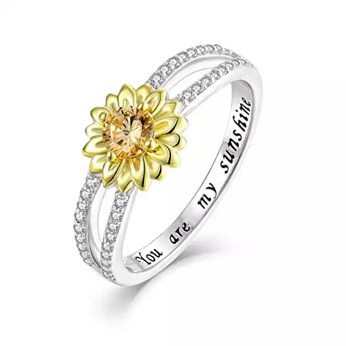 You are My Sunshine Sunflower Ring