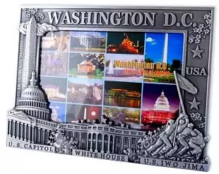 Washington DC Picture Frame - Silver, (Fits 4X6 picture), Washington D.C. Souvenirs, Washington DC Gifts