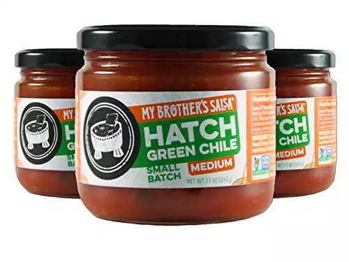 Hatch Green Chile Salsa by My Brother's Salsa - 3 Pack - Small Batch - 11oz/Jars