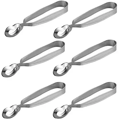 HAN SHENG 6 Pcs Stainless Steel Escargot Snail Tongs Kitchen Cooking Tool for Kitchen Cooking and Restaurant Serving
