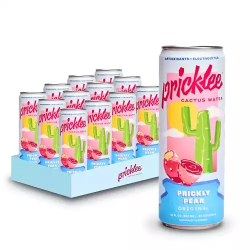 Pricklee Prickly Pear Cactus Water - Packed With Antioxidants, Electrolytes, Vitamin C - Natural Sports Drink for Immunity, & Recovery - Non-Sparkling, Low-Sugar, Low-Calorie, No Caffeine