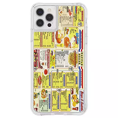 CASE-MATE Waffle House x Case for iPhone 12 Pro Max (5G) - Throwback Menu - 10 ft Drop Protection - 6.7 Inch - Clear