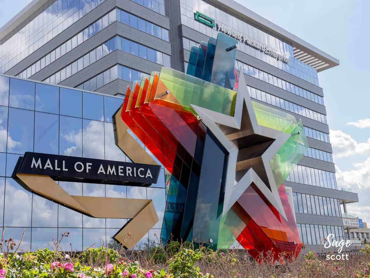 The Mall of America, one of the largest shopping centers in the world, proudly boasts a vibrant star right at its entrance.