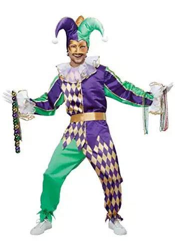 Men's Mardi Gras Jester Costume Small