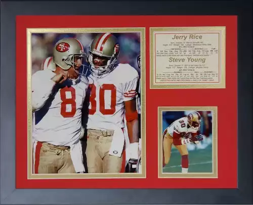 Legends Never Die "Jerry Rice and Steve" Young Framed Photo Collage, 11 x 14-Inch,Black