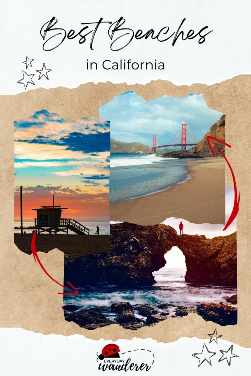 Highlighting the best beaches in california with scenic views and iconic landmarks.
